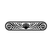 Elegant Black Scrollwork Element on White Background. vector