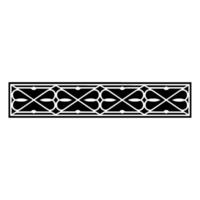 Elegant Black White Ornamental Border on White Background. vector
