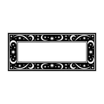 Celestial Frame - Decorative Border with Stars, Moons, and Space for Text. vector