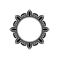 Ornamental Black and White Circular Frame, Geometric , Modern Minimalist Style. vector