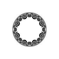 Elegant Black White Circular Decorative Frame, Border , Minimalist. vector
