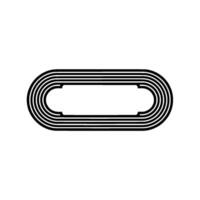 Minimalist Geometric Oval on White Background. vector