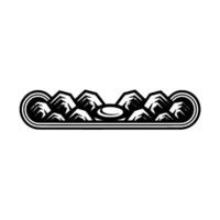 Geometric Mountain Range , Badge, or Emblem in Monochrome. vector