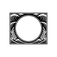 Art Deco Frame with Wave Leaf Motifs. vector