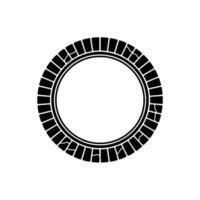 Abstract Black Circle on White, Minimalist. vector