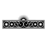 Celestial Border Stars, Sun, and Decorative Elements. vector