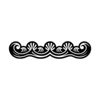 Decorative Wave Pattern, Black and White , Ornamental Border Element. vector