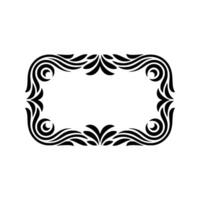 Elegant Black Ornamental Frame on White Background. vector