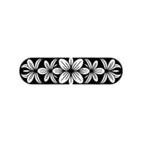 Minimalist Floral Border in Black and White, Decorative Element - ,-. vector