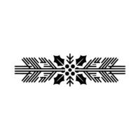 Minimalist Holly Border Ornament on White Background. vector