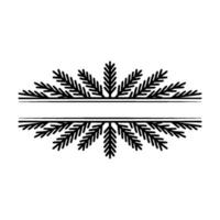 Elegant Spruce Branch Frame for Text, Black on White. vector