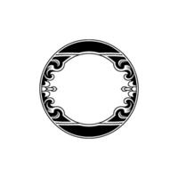 Ornamental Circular Frame, Black and White. vector