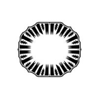 Black and White Decorative Border Frame, Geometric. vector
