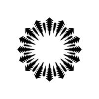 Abstract Forest Mandala Minimalist Black Trees on Cream Background. vector