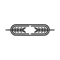 Minimalist Laurel Wreath , Black White Decorative Border. vector