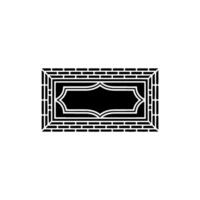 Minimalist Black and White Decorative Emblem on White. vector