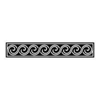 Classic Greek Key Pattern Border in Black White, Illustration. vector