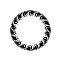 Elegant Black and White Decorative Circular Frame. vector