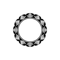 Ornate Black and White Circular Frame on Neutral Background. vector