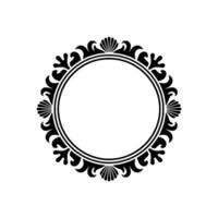 Elegant Black and White Circular Ornament Decorative Frame Element. vector
