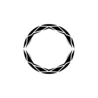 Geometric Circle , Black Polygon Shape on Gray Background. vector