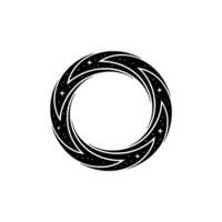 Celestial Wreath Black White Starry Ring on Gray Background. vector