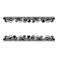 Elegant Black Swirl Borders Decorative Elements. vector