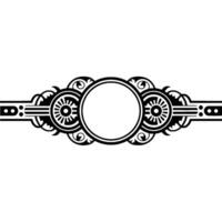 Elegant Black and White Decorative Emblem on Neutral Background. vector