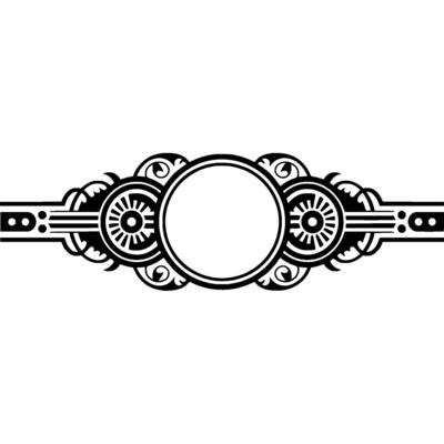 Elegant Black and White Decorative Emblem on Neutral Background.