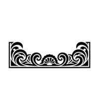 Elegant Decorative Border with Swirls and Fan Motif, Illustration. vector