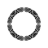 Abstract Black White Circular Ornament, Decorative Border. vector