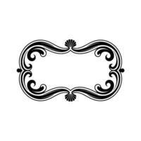 Elegant Black Ornament Frame on White Background. vector