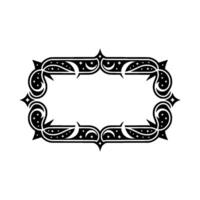 Elegant Black Celestial Border Frame on White Background. vector