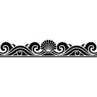 Decorative Sea Motif Border, Elegant Wave Shell. vector
