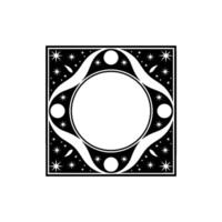 Celestial Frame - Elegant Black and White , Illustration Style. vector