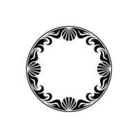 Elegant Black and White Circular Frame, Decorative. vector