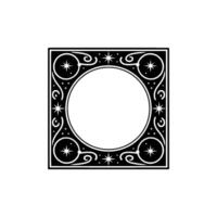 Elegant Starry Frame on White, Art Deco-Inspired. vector
