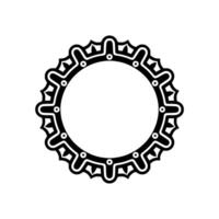 Decorative Circular Frame - Black White, Minimalist. vector