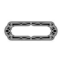 Elegant Black White Decorative Frame on White Background. vector