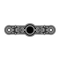 Abstract Geometric Mechanism - Black and White Element. vector
