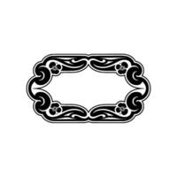 Elegant Art Nouveau Frame in Black and White, Minimalist. vector