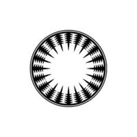 Geometric Circle , Black White Abstract Pattern, Minimalist Style. vector