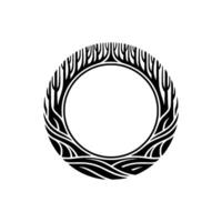 Minimalist Tree Circle Frame , Nature Inspired. vector