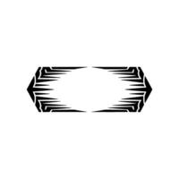 Geometric Black and White Frame on White Background. vector