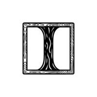 Minimalist Tree Art Black and White Woodgrain Frame on White Background. vector