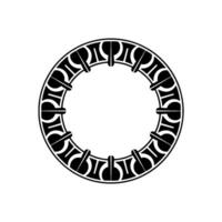Art Deco Circular Border Element - Black White Ornamental. vector
