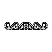 Abstract Swirl Pattern Border , Black White Ornament, Decorative Element. vector