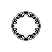 Circular Black and White Ornament Element. vector