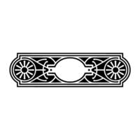 Elegant Black and White Decorative Frame with Geometric Elements. vector