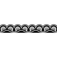 Black and White Art Deco Border on White Background. vector